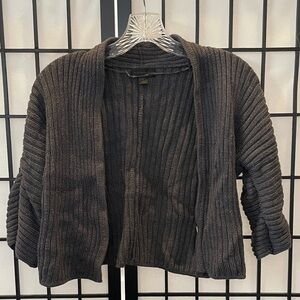 Worthington Charcoal Ribbed Cardigan